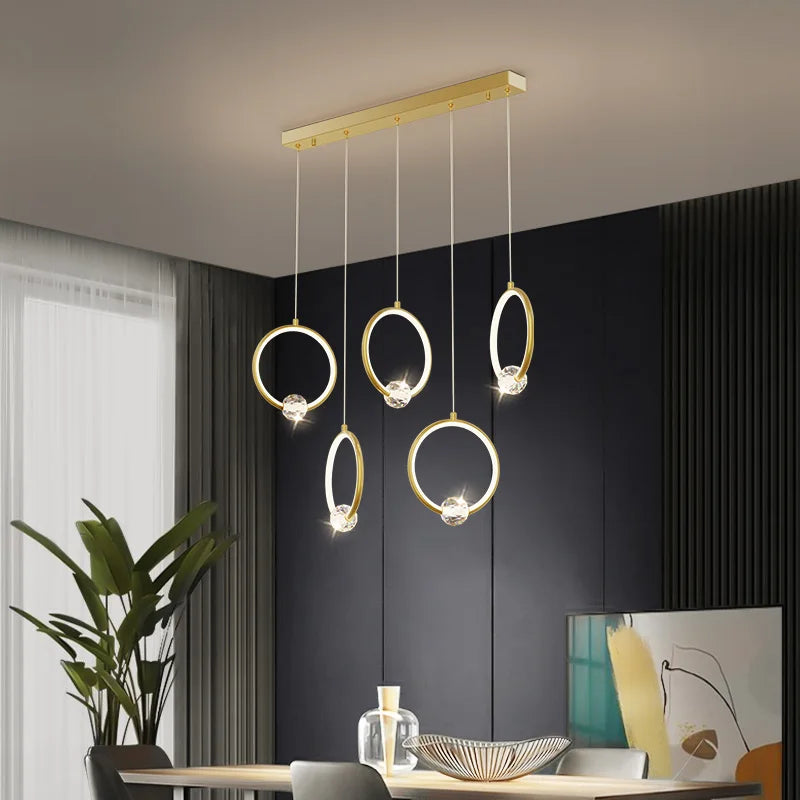 Margaux Copper Crystal Ring Pendant Chandelier