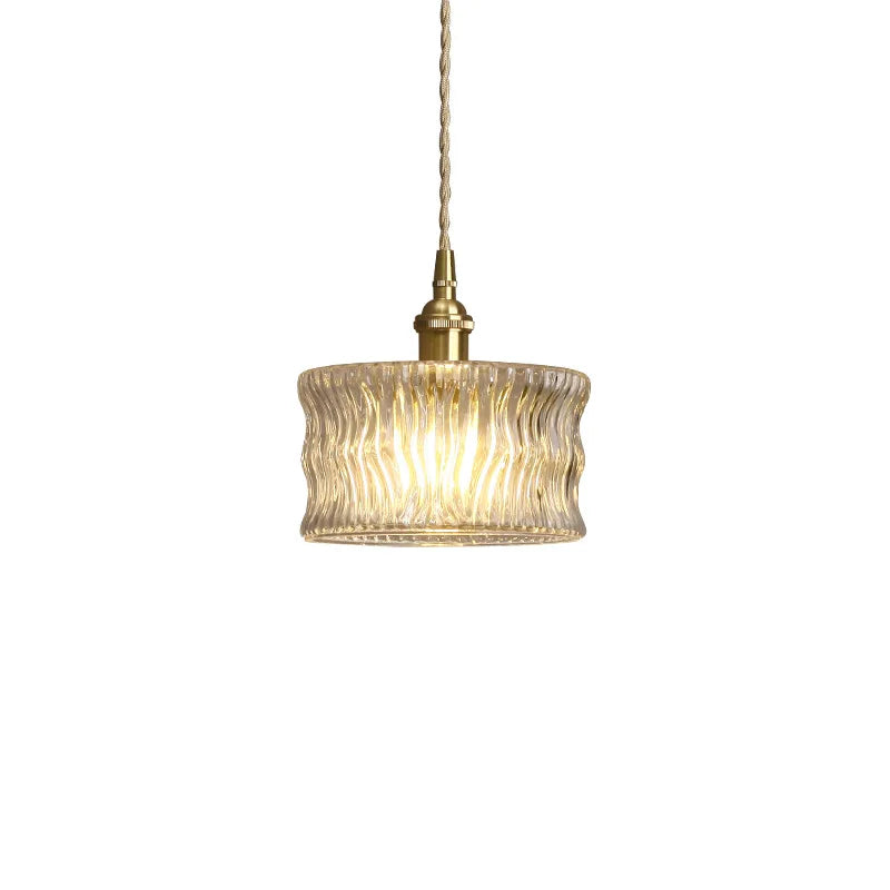 Camille Luxury Glass Black & Gold Pendant Light