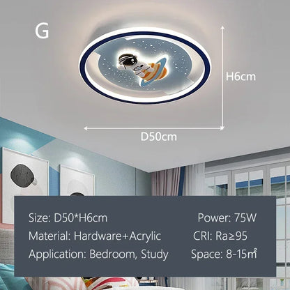 Amélie Astronaut Rocket LED Ceiling Light Kids Room Dimmable