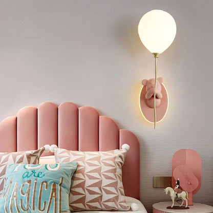 Chloé Balloon Bear LED Wall Lamp Kids Room Princess Style