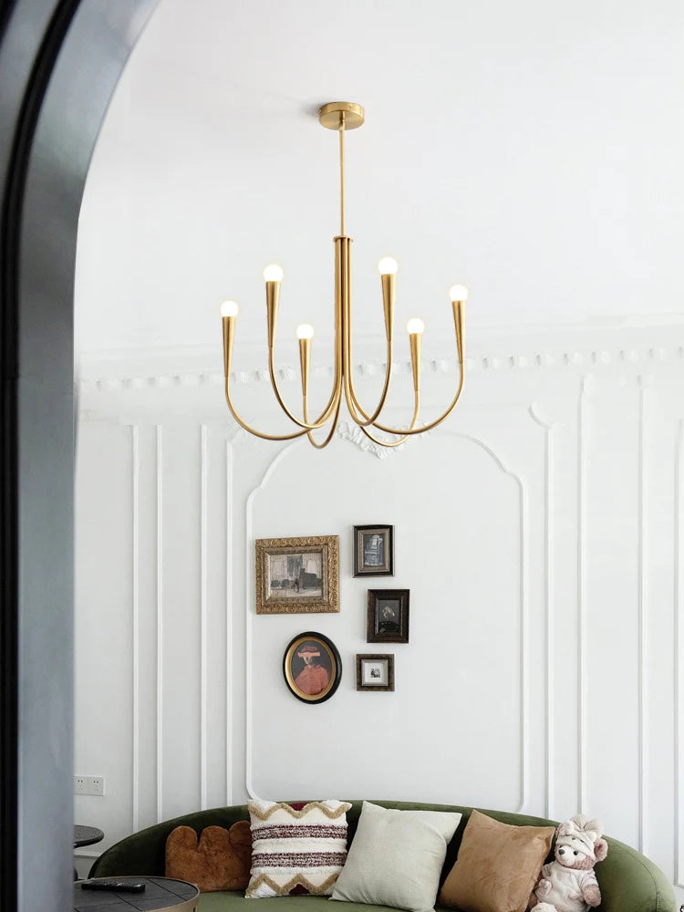 American Retro Iron Chandelier for Living Room and Restaurant