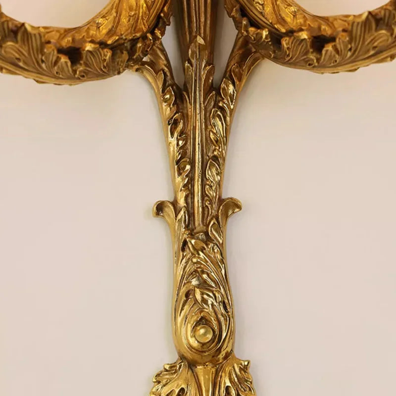 Camille Retro French Brass Crystal LED Wall Lamp Bedroom Accent