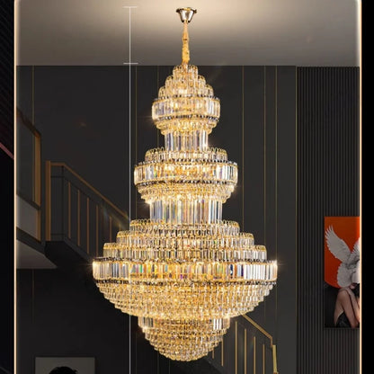 Luxury Hollow Crystal Pendant Chandelier for Villa and Hotel Lobby