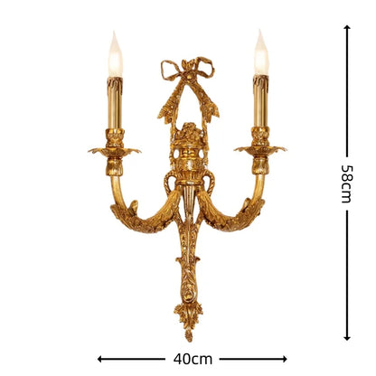 Camille Retro French Brass Crystal LED Wall Lamp Bedroom Accent