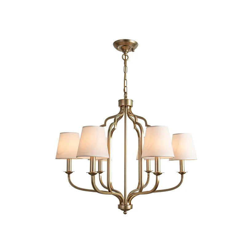 Éloise Retro Iron Fabric Shade Chandelier Ceiling Light
