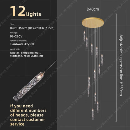 Élise Crystal Staircase Pendant Chandelier Light
