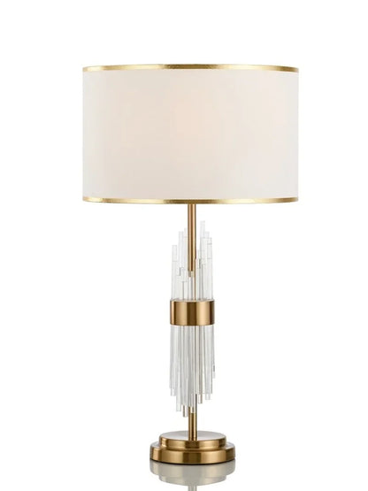 Juliette Crystal Rod Glass Table Lamp E27 White Cloth LED