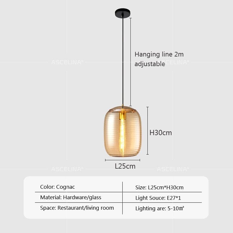 Camille Minimalist Threaded Glass Pendant