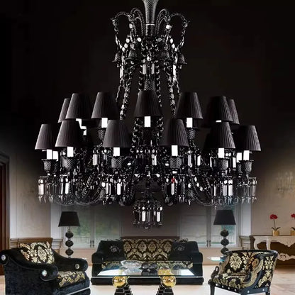 Black Candle Crystal Chandelier for Living Room and Restaurant