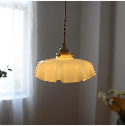 Élodie French Glass Pendant Light Nordic Brass Ceiling