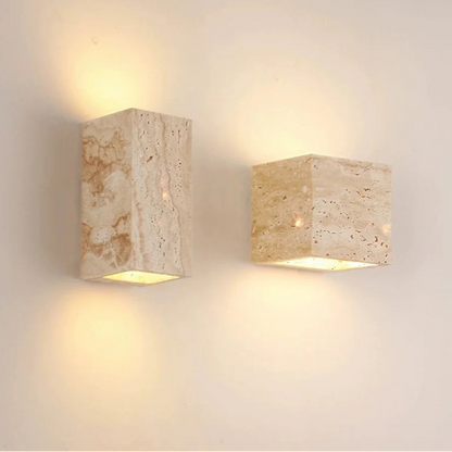Élise Yellow Travertine LED Wall Lamp Japan Style Luxury