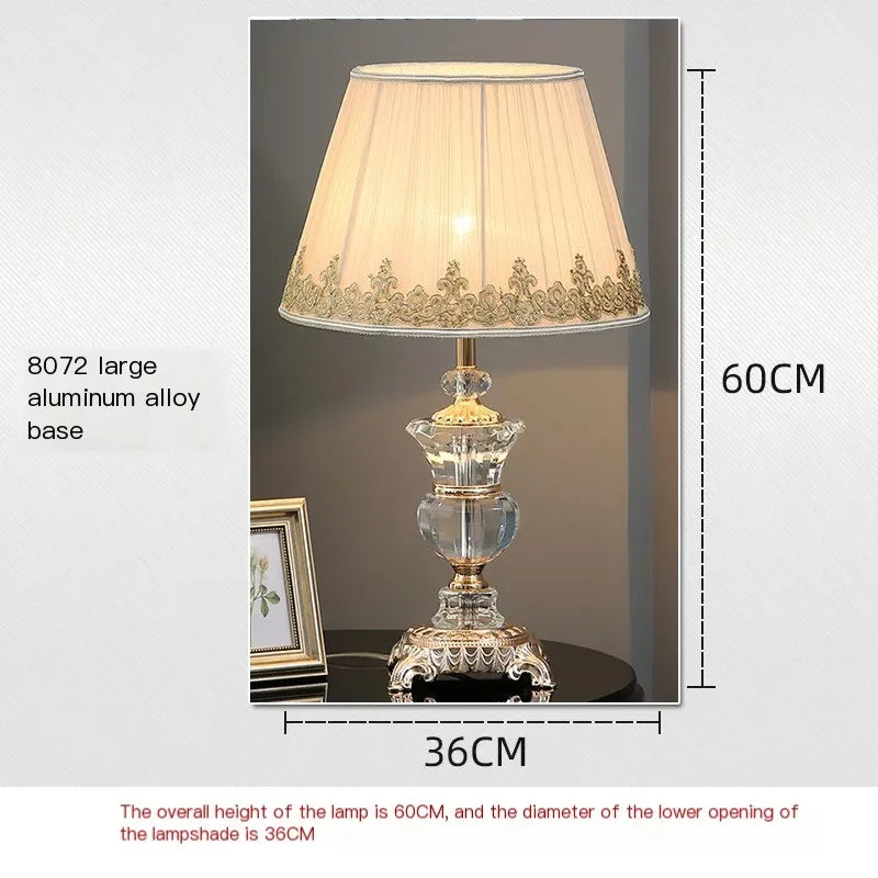 Retro Palace Crystal LED Table Lamp for Bedroom and Living Room