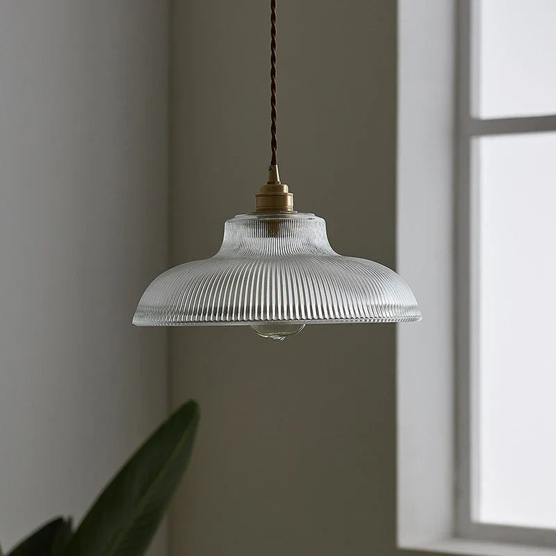 Seraphina Linden Glow Ribbed Pendant Light