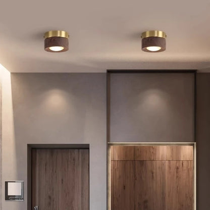 Anouk Walnut Wood LED Ceiling Spotlight Light