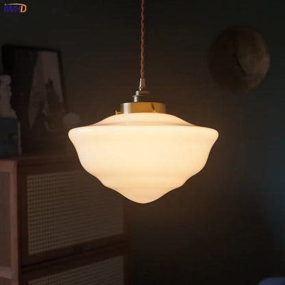 Élodie Glass Pendant Light with Copper Finish
