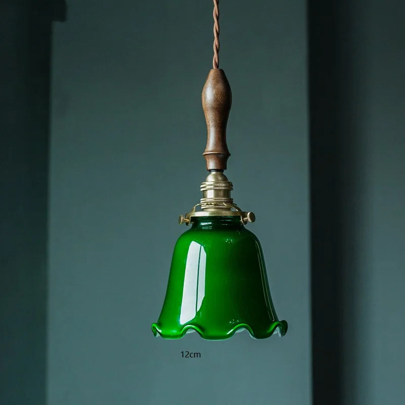 Amélie Vintage Green Glass Pendant Light