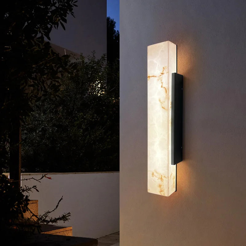 Amélie Modern IP65 Outdoor Marble LED Wall Light Stainless Porch Lamp