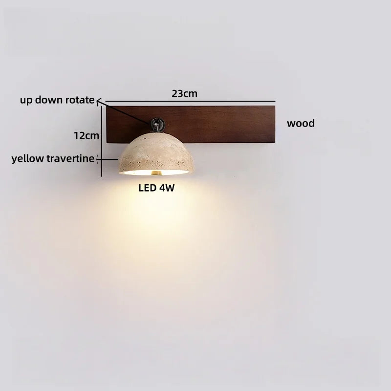 Émilie Travertine Stone Wall Light
