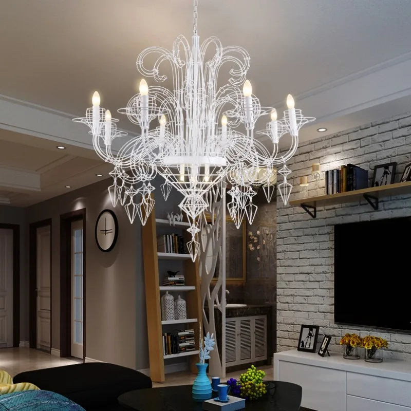 Camille Baroque Candle LED Ceiling Chandelier Luxury Pendant Light