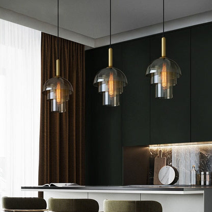 Amélie Champagne Vintage Glass Pendant Light