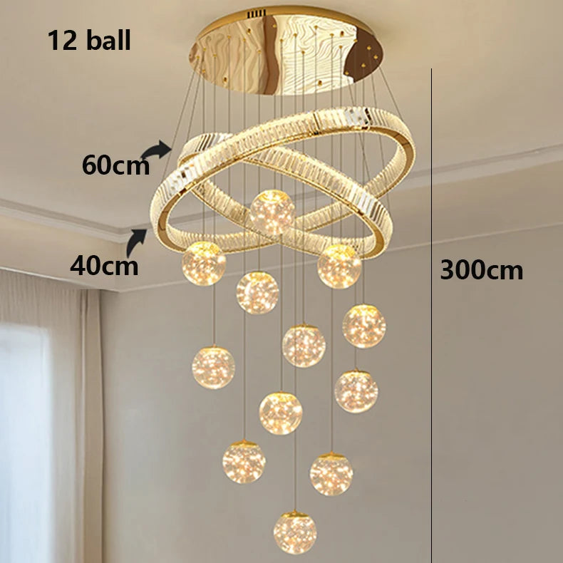 Aurielle Crystal Cascade Spiral Staircase Chandelier