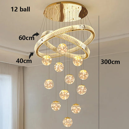 Aurielle Crystal Cascade Spiral Staircase Chandelier