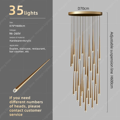 Clémence Modern High Ceiling Staircase Chandelier