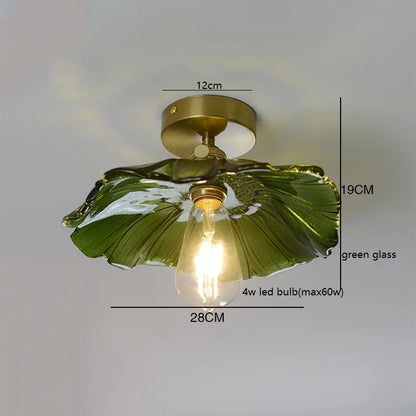 Éloise Amber Glass Copper Ceiling Light