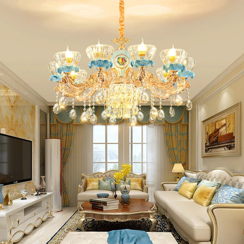 French Crystal Chandelier Light for Villa Living and Dining Room