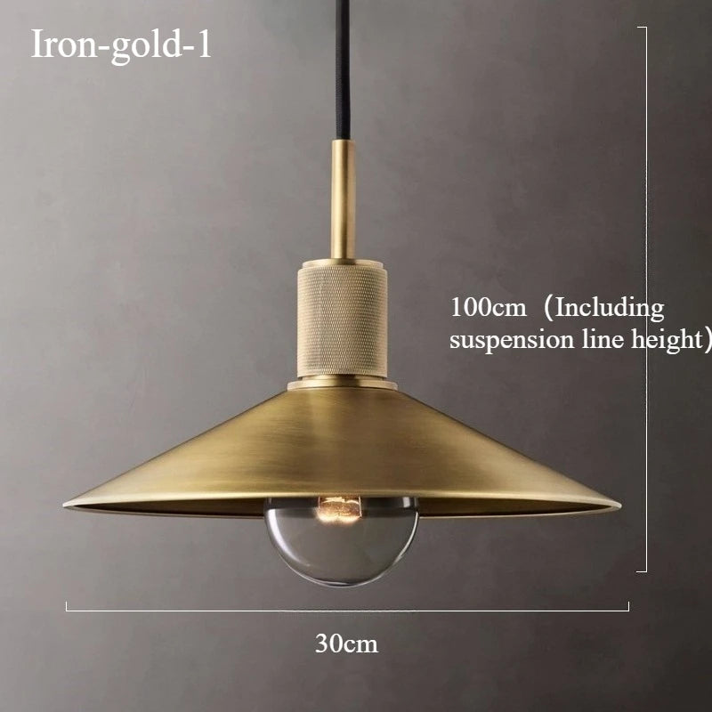Inès Industrial Copper Cord Pendant Light Retro Cafe Fixture