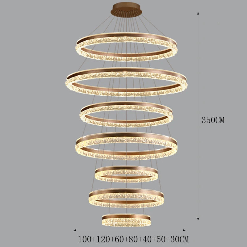 Modern Crystal Stair Pendant Light for Living Room and Hall