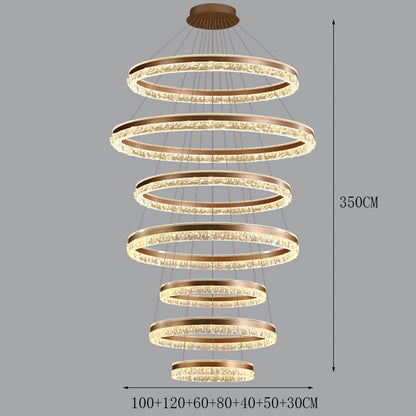 Modern Crystal Stair Pendant Light for Living Room and Hall