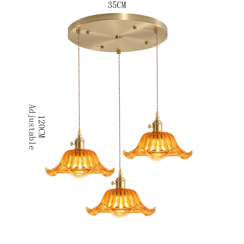 Valérie Vintage Stained Glass Art Deco Pendant Light