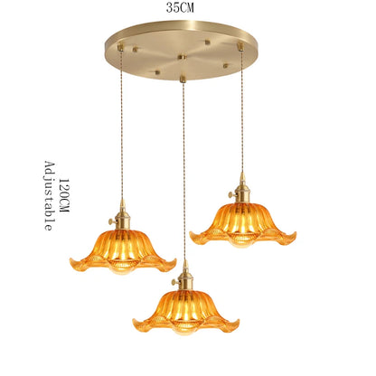 Valérie Vintage Stained Glass Art Deco Pendant Light