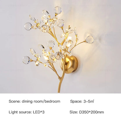 Eléonore Gold Crystal Branch Tree Ceiling Light