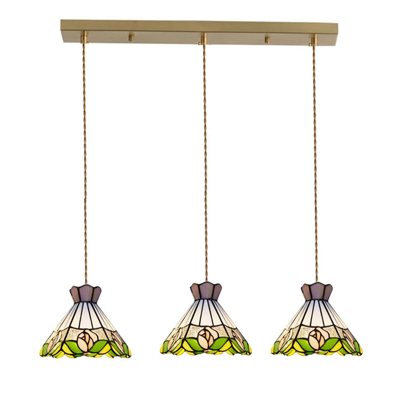 Camille Retro Colorful Glass Pendant Chandelier E27 Light