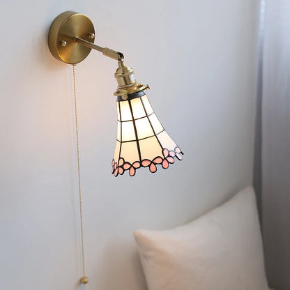 Amélie Nordic Glass Flower LED Wall Lamp Pink Copper
