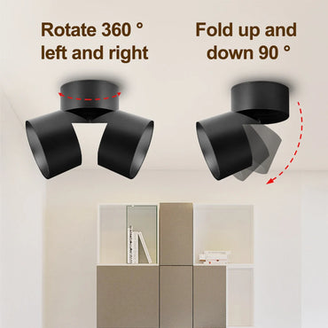 Camille Foldable LED Rotatable Ceiling Spotlight 3-Color Modern