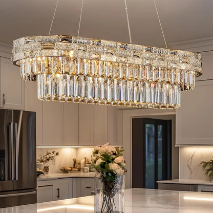 Luxury Circular Crystal Pendant Chandelier for Dining and Living Room