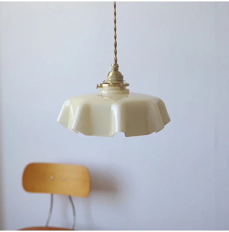 Élodie French Glass Pendant Light Nordic Brass Ceiling