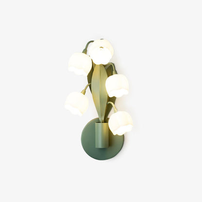 Isabelle Orchid Wall Lamp with Green Leaves and Three-Color LED