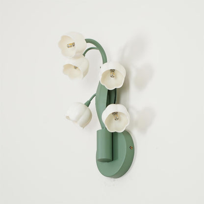 Isabelle Orchid Wall Lamp with Green Leaves and Three-Color LED