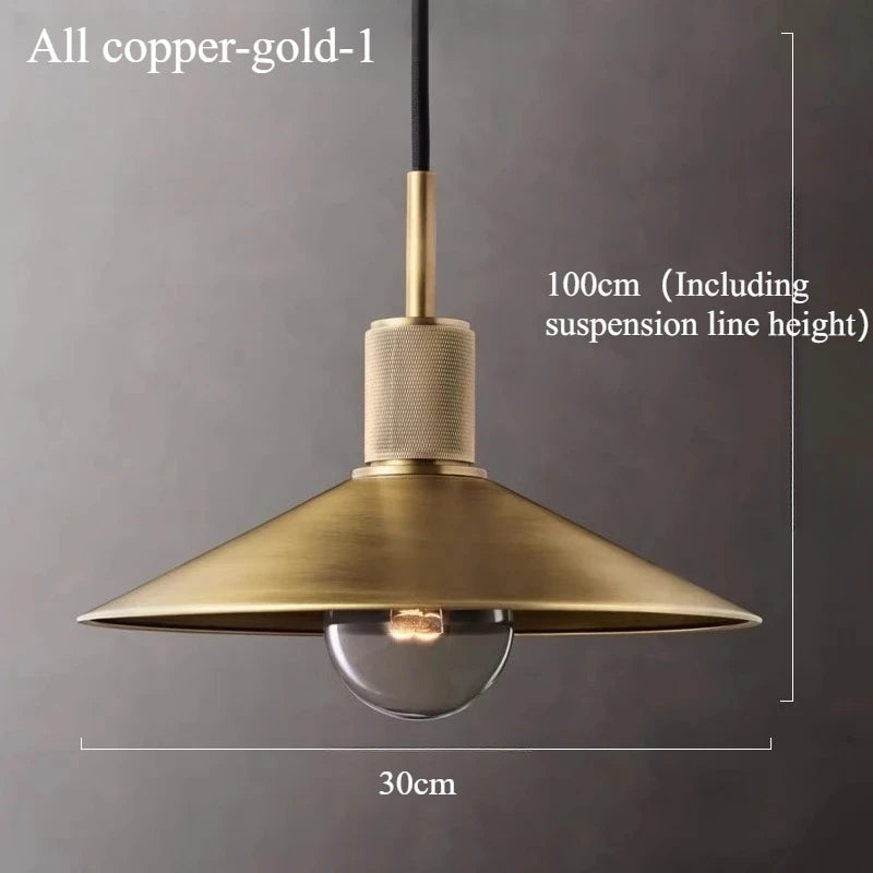Inès Industrial Copper Cord Pendant Light Retro Cafe Fixture