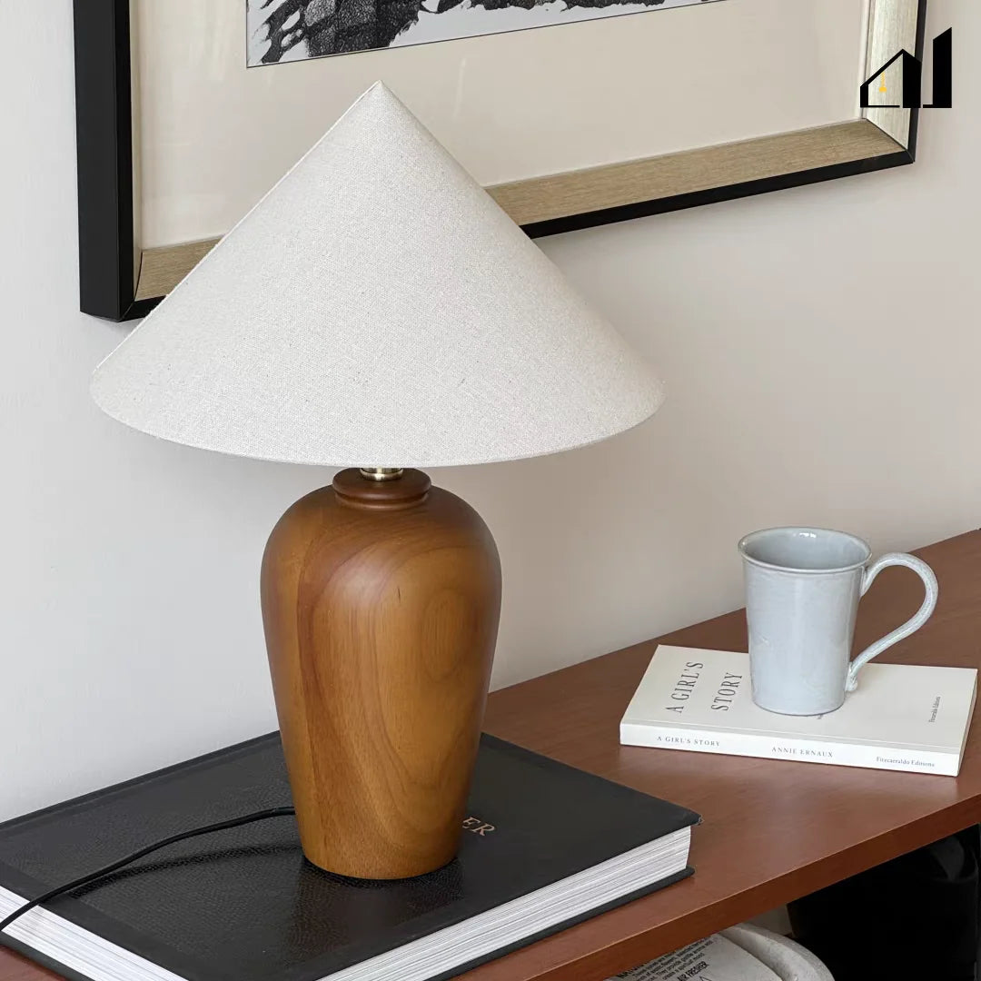 High-Quality Fabric Desk Lamp with Antique Wabi Sabi Style for Bedroom