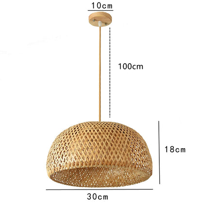 Élise Bamboo Hand-Knitted Pendant Lamp E27 Japanese Style Light