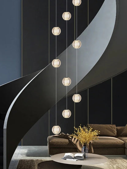 Camille Crystal Fishbone Pendant Chandelier
