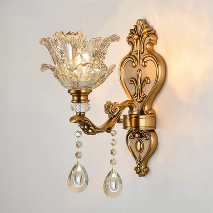 Élise Retro Crystal Glass Wall Lamp E14 European Sconce Light