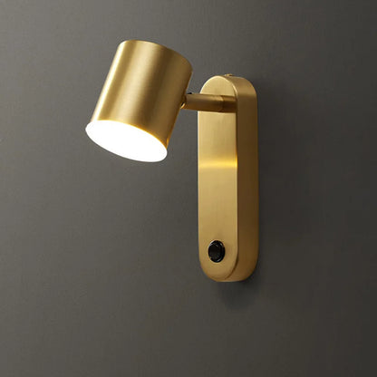 Camille Full Copper Rotating E27 Wall Reading Lamp With Switch