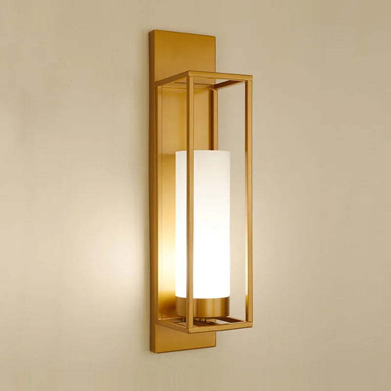 Liéna Modern Chinese Glass Wall Lamp Black Bedside Light