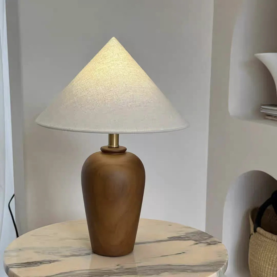 High-Quality Fabric Desk Lamp with Antique Wabi Sabi Style for Bedroom